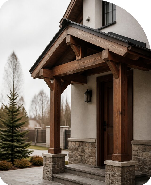 Деревянный козырек под ключ в Гусе-Хрустальном от 48141 р. | РадиДОМА-Гсь